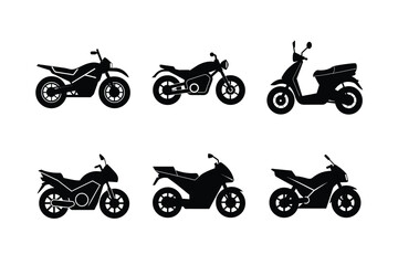 Obraz premium Futuristic electric bike silhouette on white isolated background