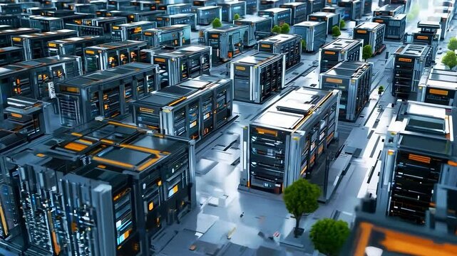 A large group of servers in a server room