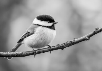 Fototapeta premium A small bird is perched on a branch