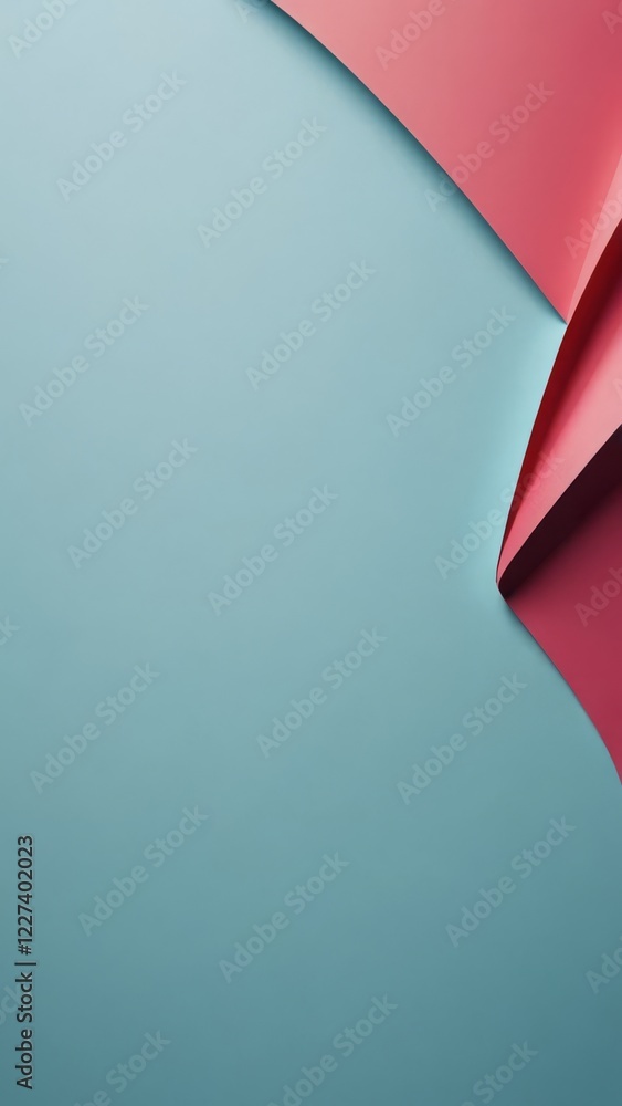 Poster vibrant abstract background featuring curved layers in red and teal, creating a modern look