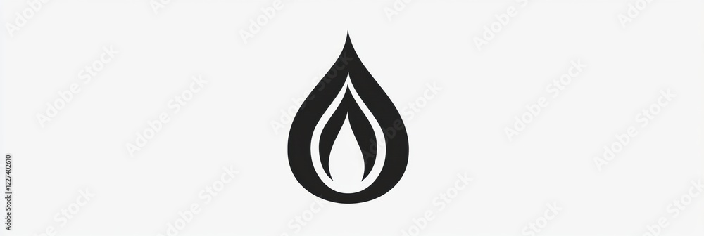 Poster Flame icon representing warmth and energy in minimalist design style suitable for various branding applications. Generative AI
