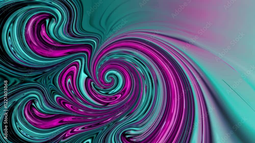 Poster pink and turquoise hues intertwine and swirl, creating a mesmerizing vortex that draws the eye into 