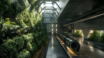 A futuristic AI-driven waste management system designed for efficiency and sustainability.