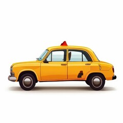 Obraz premium the AI Image Generator, Yellow Taxi Cab Illustration with Minimalistic Design