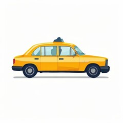 Obraz premium the AI Image Generator, Yellow Taxi Cab Illustration with Minimalistic Design
