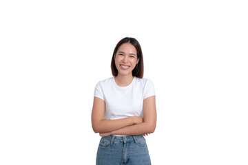 Fototapeta premium An Asian - Thai portrait young woman with white shirt