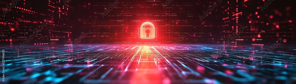 Poster hightech digital background for ai and tech processes, data security, digital storage, interconnecte