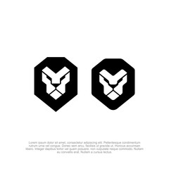 Simple flat lion head logo set with a powerful and versatile design, ideal for sports teams, security companies, and luxury branding