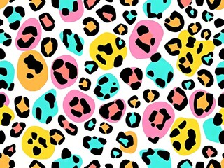 Fototapeta premium Easter Leopard Print Digital Paper - Vibrant Crafts Background