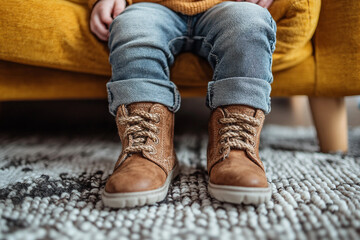 Adorable baby taking first steps made generative AI