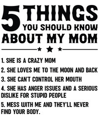 Fototapeta premium 5 things about my mom's funny Mother's Day t-shirt design 