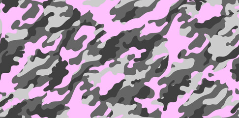 Pink camouflage military pattern. Camouflage texture seamless pattern. Vector camouflage for trendy design	