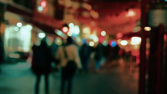 People walking in chinatown street 