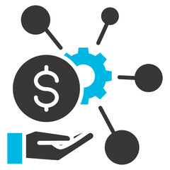 Capital Glyph Blue Grey Icon