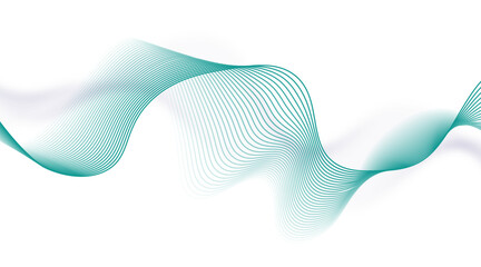Modern abstract glowing wave lines on white background. Dynamic flowing wave design element. Futuristic technology and sound wave pattern. Abstract Modern Line, Wave Designed On white Background.