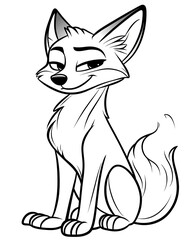 Obraz premium Sly Fox Poses Confidently in Cartoon Art Style with a Mischievous Smirk