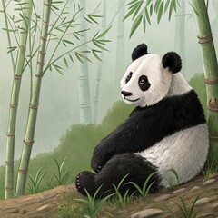 Obraz premium Panda with Tongue Out