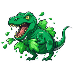 Fototapeta premium Green T-Rex Mascot illustration 