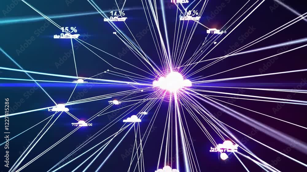 Poster exploration of abstract digital connections and data flow in a modern network