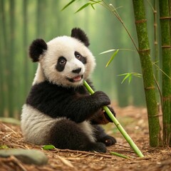 Fototapeta premium Panda with Tongue Out