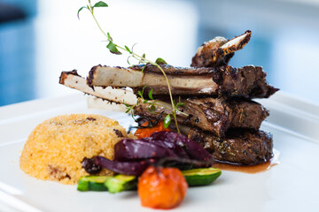 Grilled lamb carre