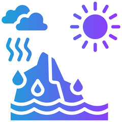 Glacier glyph gradient icon