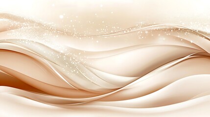 Obraz premium Abstract Beige and Brown Swirling Waves With Sparkles
