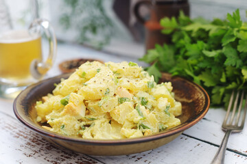 Traditional German dish potato salad	