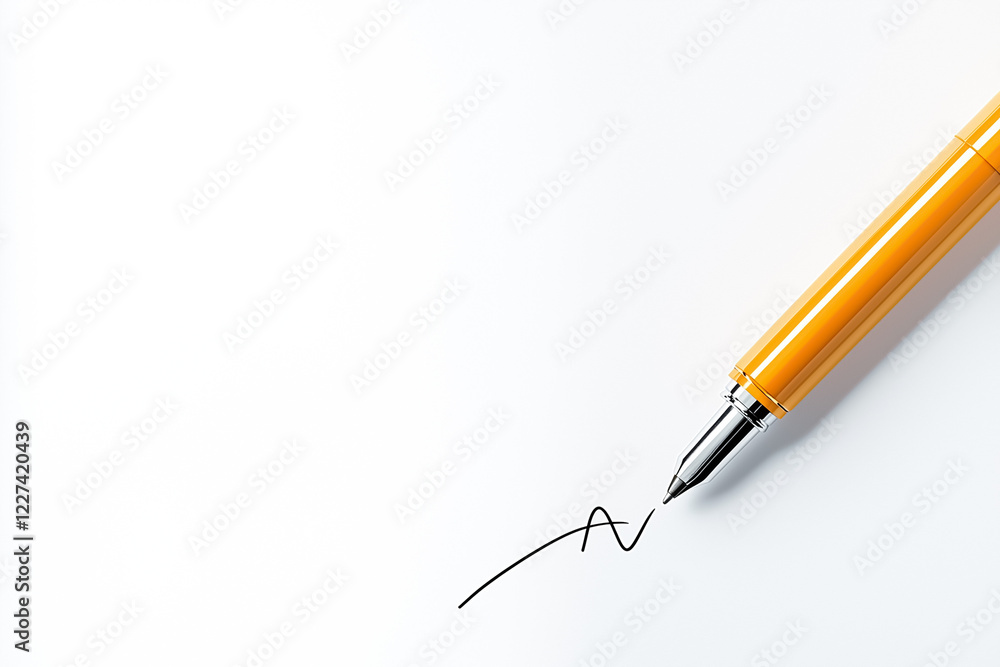 Poster a pen rests on a blank piece of paper, creating a line that gradually shifts into a digital form