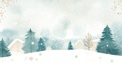 A dreamy winter landscape in pastel hues