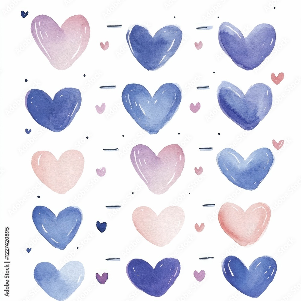 Poster soft and delicate watercolor to do list template with a gradient background and tiny heart accents p