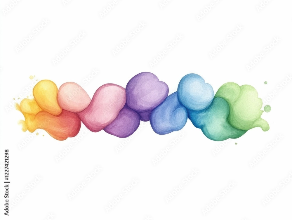 Poster watercolor header banners featuring vibrant fluid brushstroke textures and soft sparkling edges in a