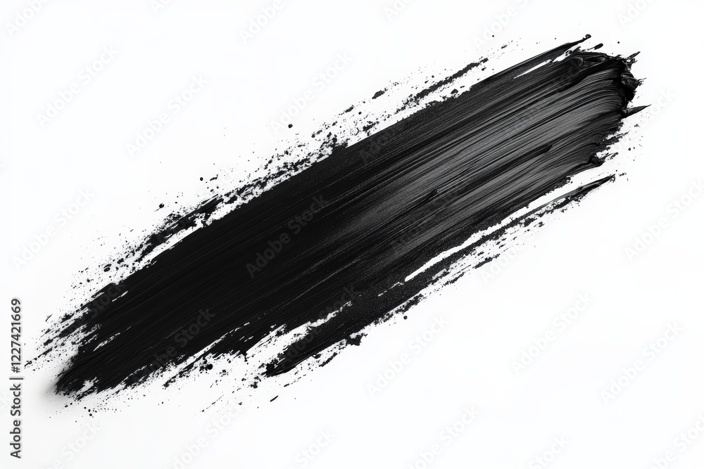 Poster black paint brushed across a white canvas creating a bold contrast in modern artistic expression