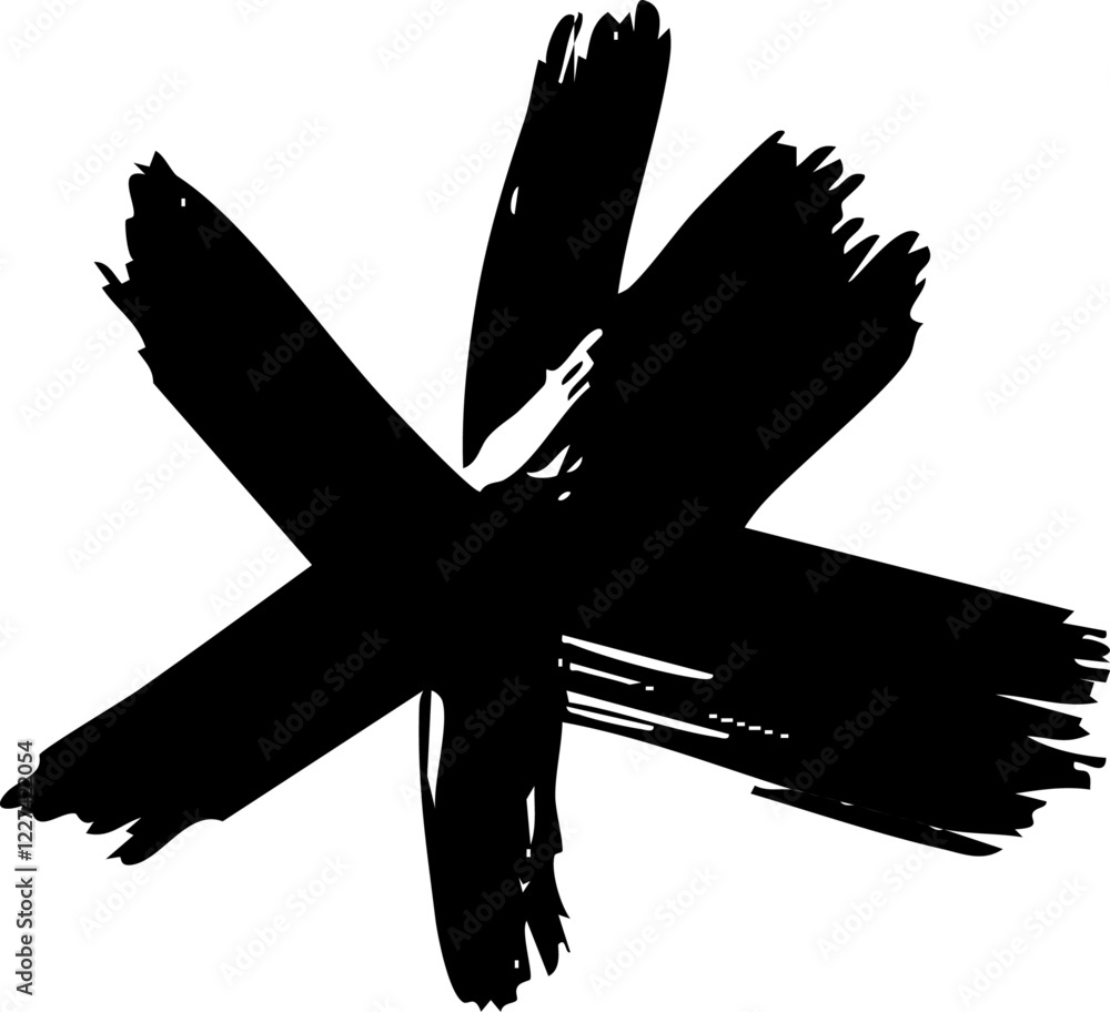Poster star scribble marker brush line vector shape