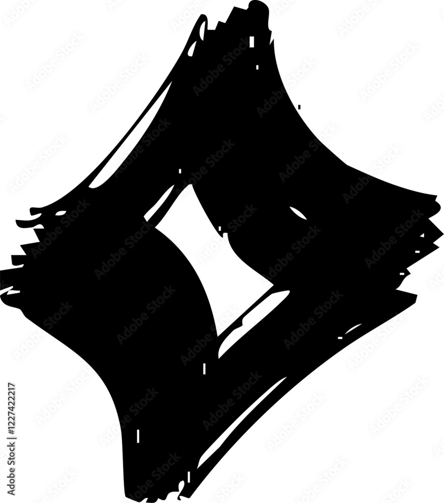 Poster star scribble marker brush line vector shape
