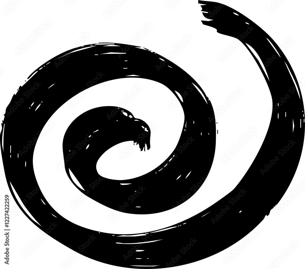 Poster spiral scribble marker brush line vector shape