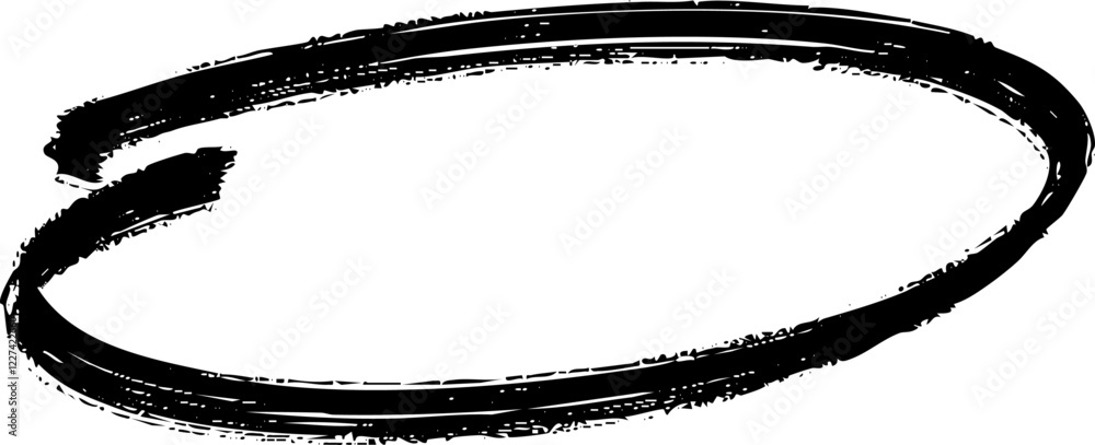 Poster circle rounded emphasis scribble marker brush line vector shape