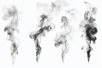 Artistic representation of swirling smoke patterns in monochrome against a light background