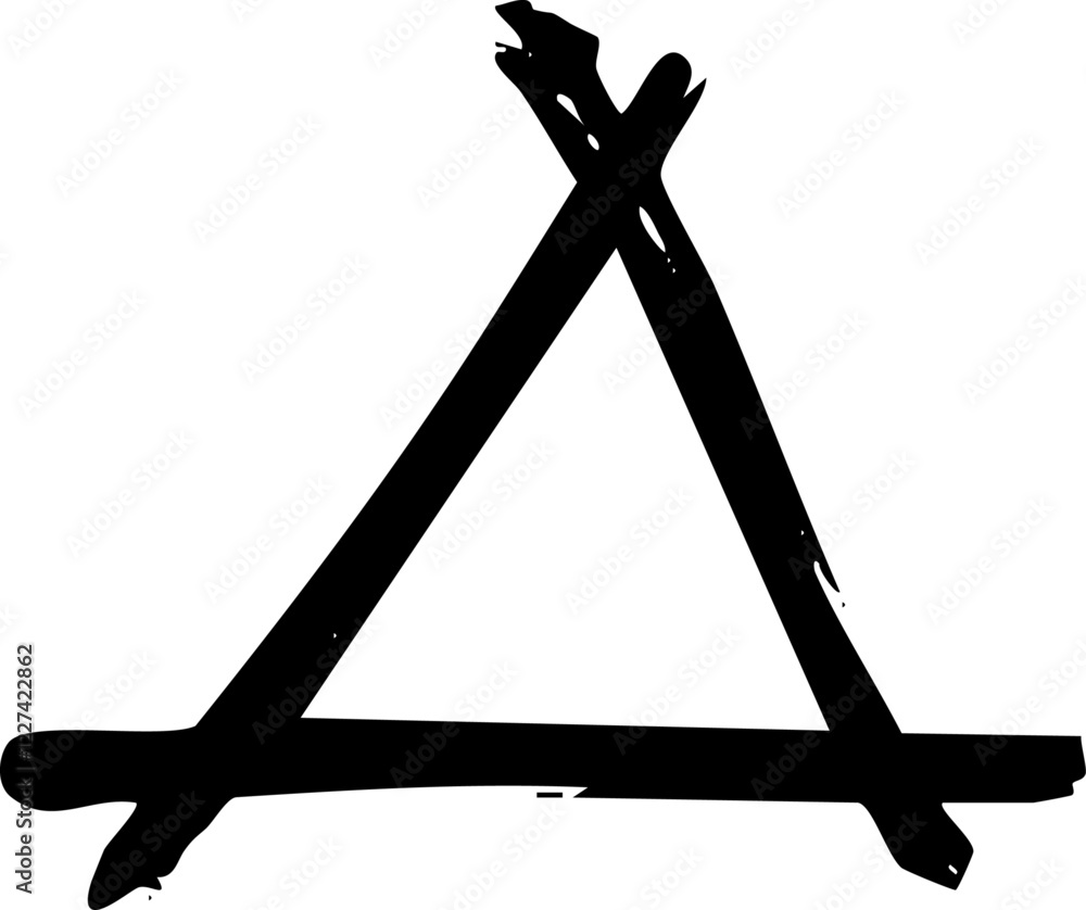 Poster triangle scribble marker brush line vector shape