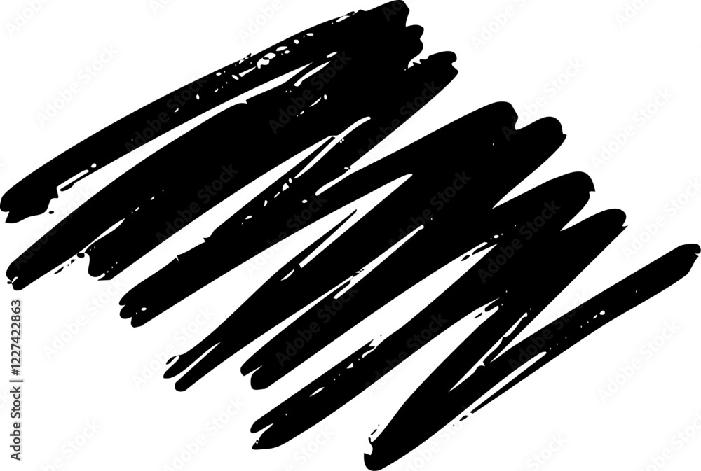 Poster abstract scribble marker brush line vector shape