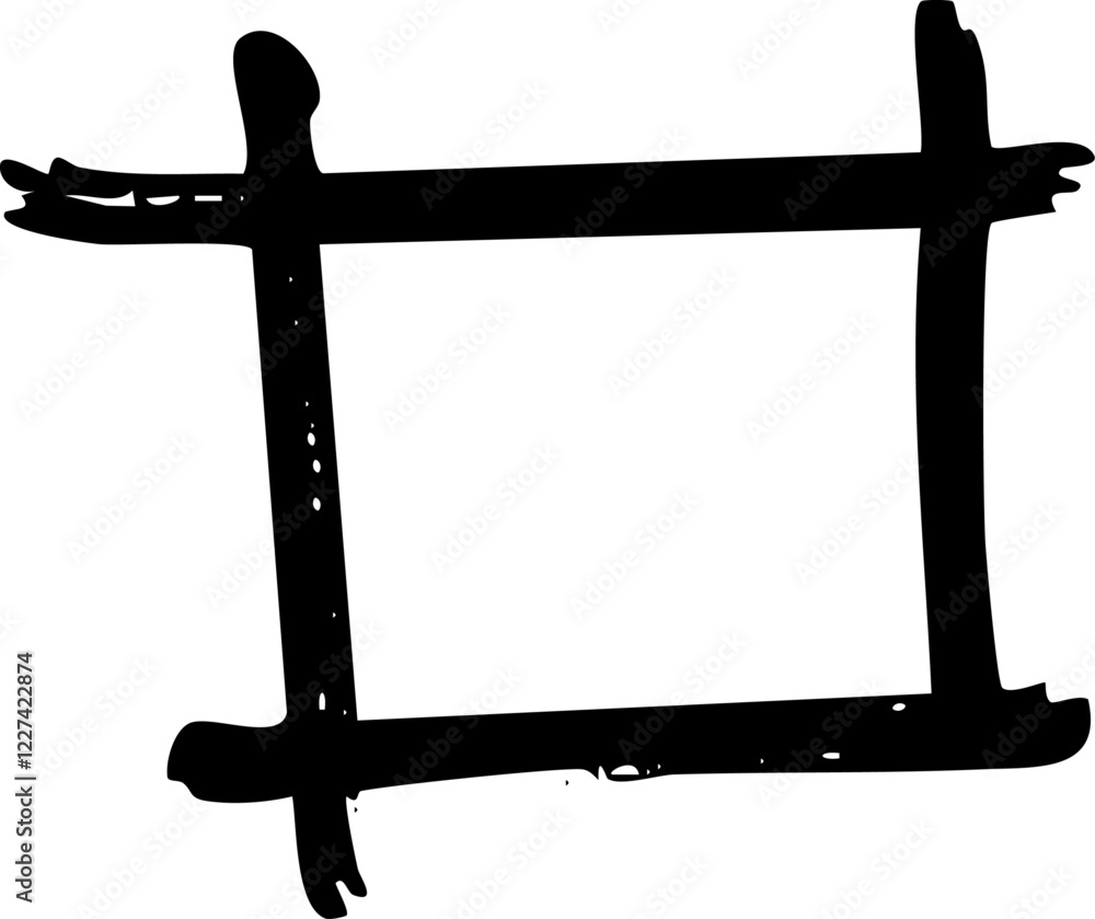Poster square scribble marker brush line vector shape