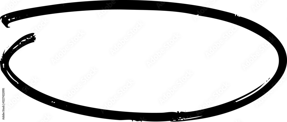 Poster circle rounded emphasis scribble marker brush line vector shape