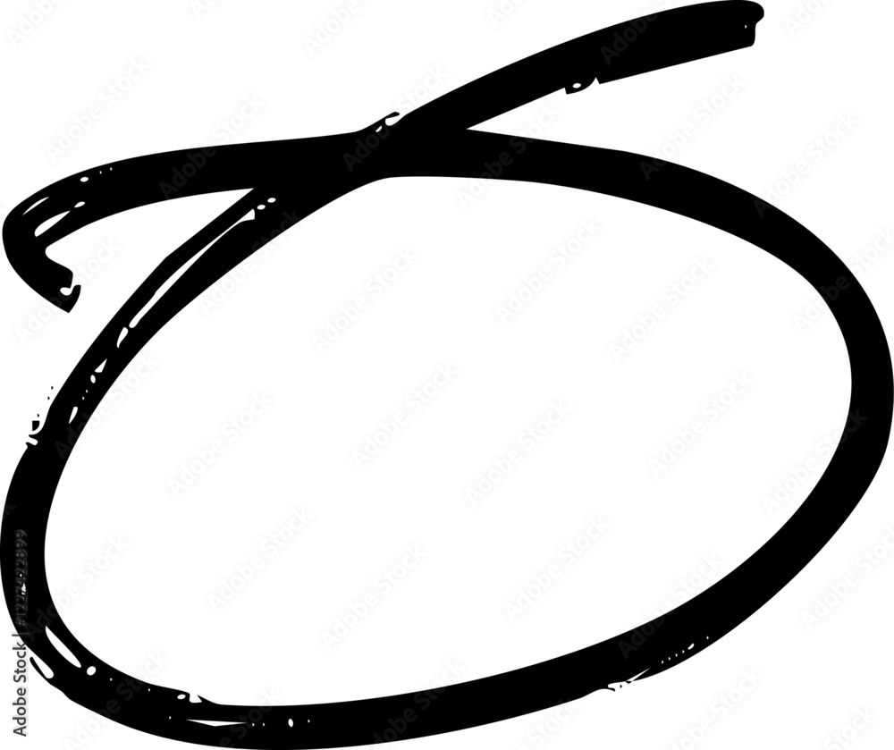 Aufkleber circle rounded emphasis scribble marker brush line vector shape