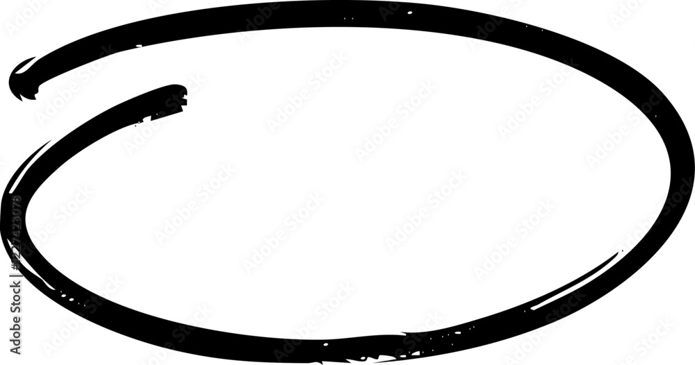 Poster circle rounded emphasis scribble marker brush line vector shape