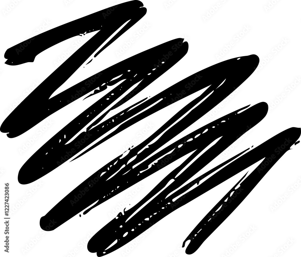 Poster abstract scribble marker brush line vector shape