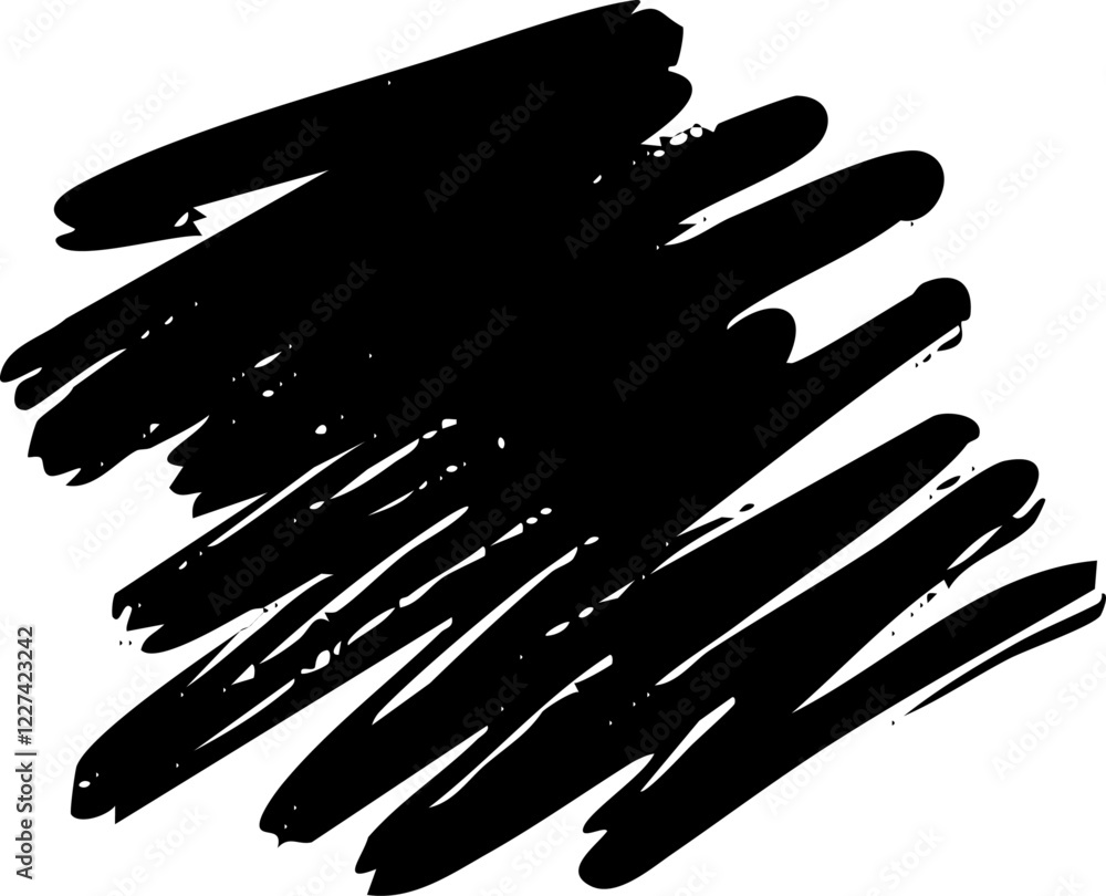 Poster abstract scribble marker brush line vector shape