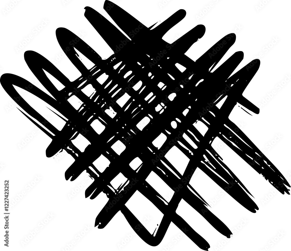 Poster abstract scribble marker brush line vector shape