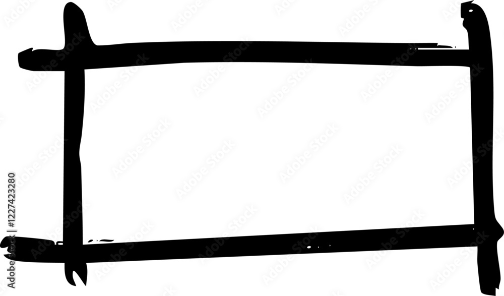Poster rectangle scribble marker brush line vector shape