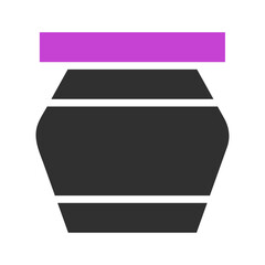 Black Pot With Purple Top Minimalist Vector Design