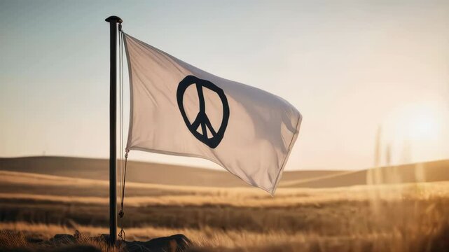 white flag with sign of peace